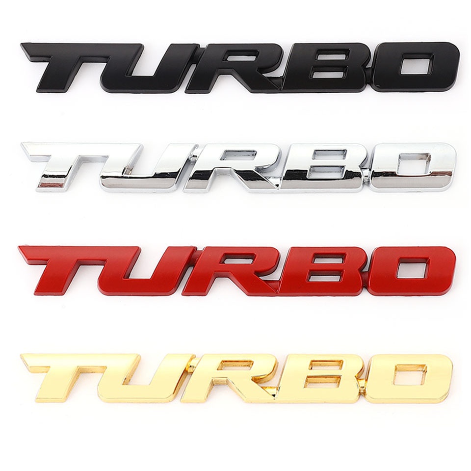 3D Metal Car Stickers Emblem Trunk Badge Auto Decals for Turbo Logo ...