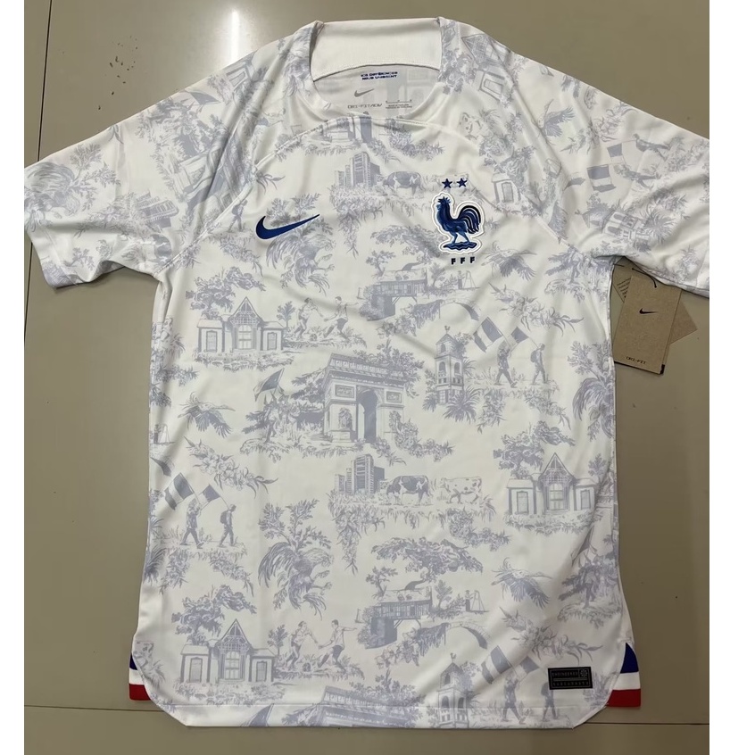 2022 France Away Soccer Jersey Mens White Fans Version Football Shirt ...