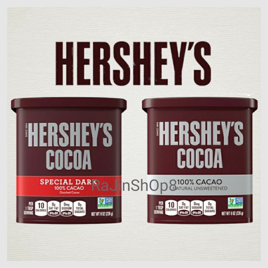 HERSHEY'S Cocoa Powder 100% Cacao Natural Unsweetened & Special Dark US ...