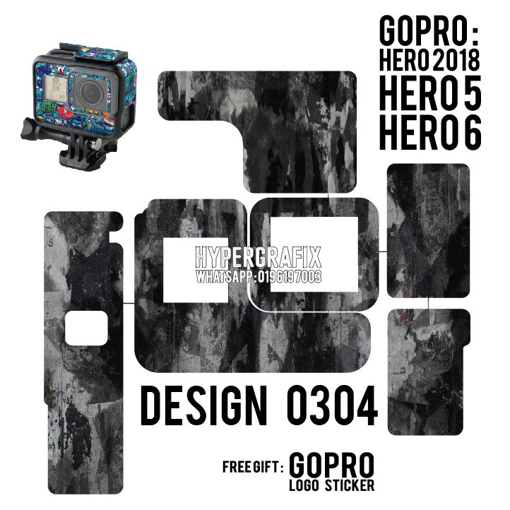 GOPRO HERO 5 / HERO 6 / HERO 2018 STICKER SKIN (DESIGN 0304) | Shopee ...