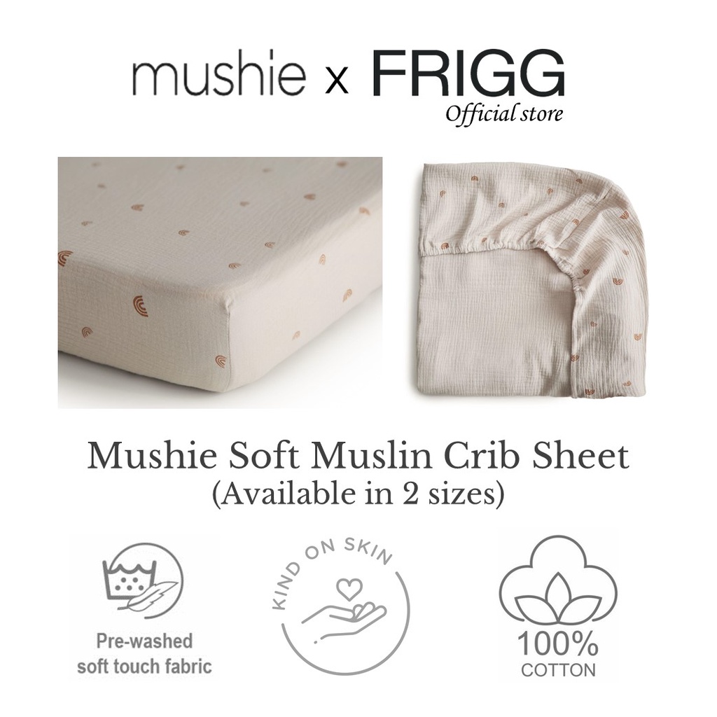 Mushie Extra Soft Muslin Crib Sheet (Medium / Small Sizes) Infant ...