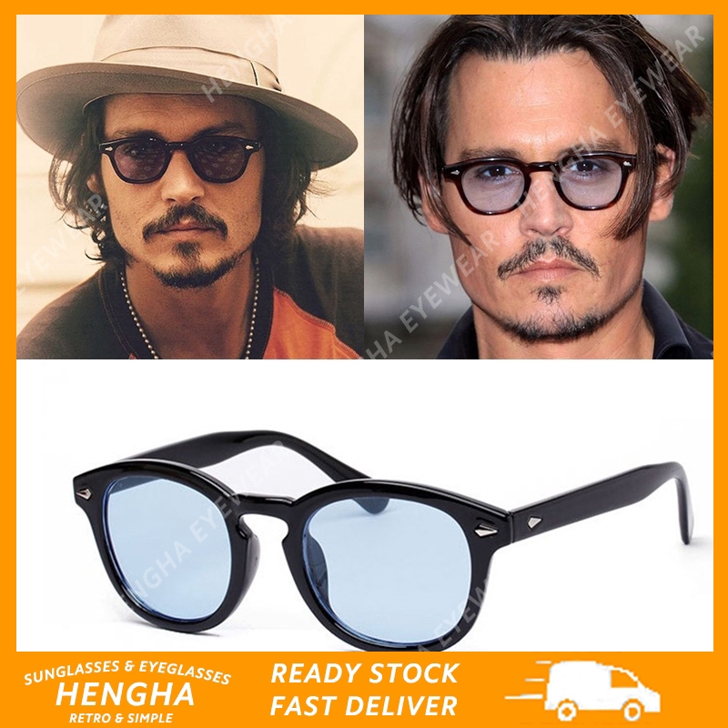 Hengha Johnny Depp Style INS Fashion Candy Color Small Oval Sunglasses Women Men Shopee Malaysia