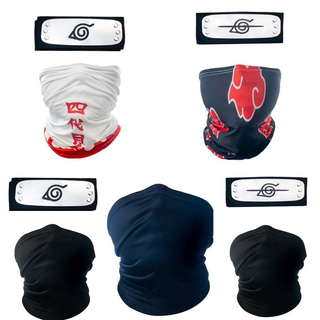 Kakashi Naruto Premium Akatsuki Red Cloud Mask Cosplay Costume Fans ...