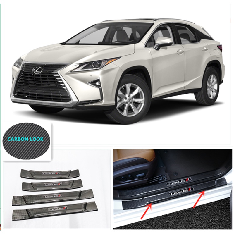 LEXUS RX SIDE SILL PLATE/SIDE PLATE/DOOR SIDE STEP 4 PCS (CARBON LOOK ...