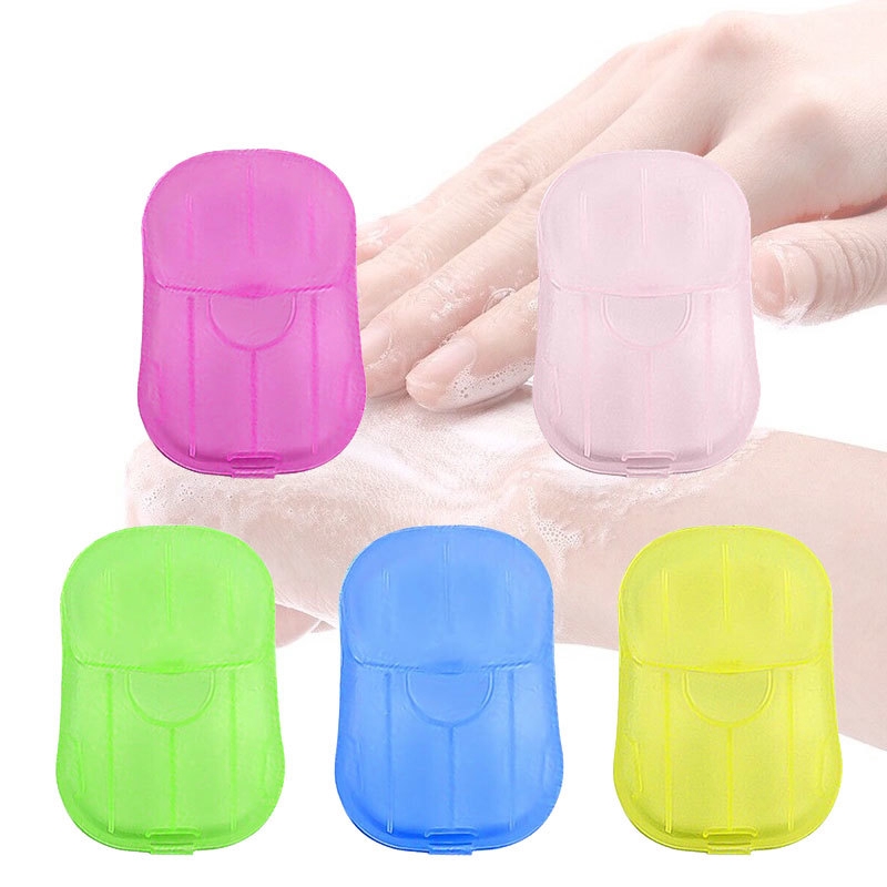 20PCS Disposable Boxed Soap Paper Travel Portable Hand Washing Scented ...