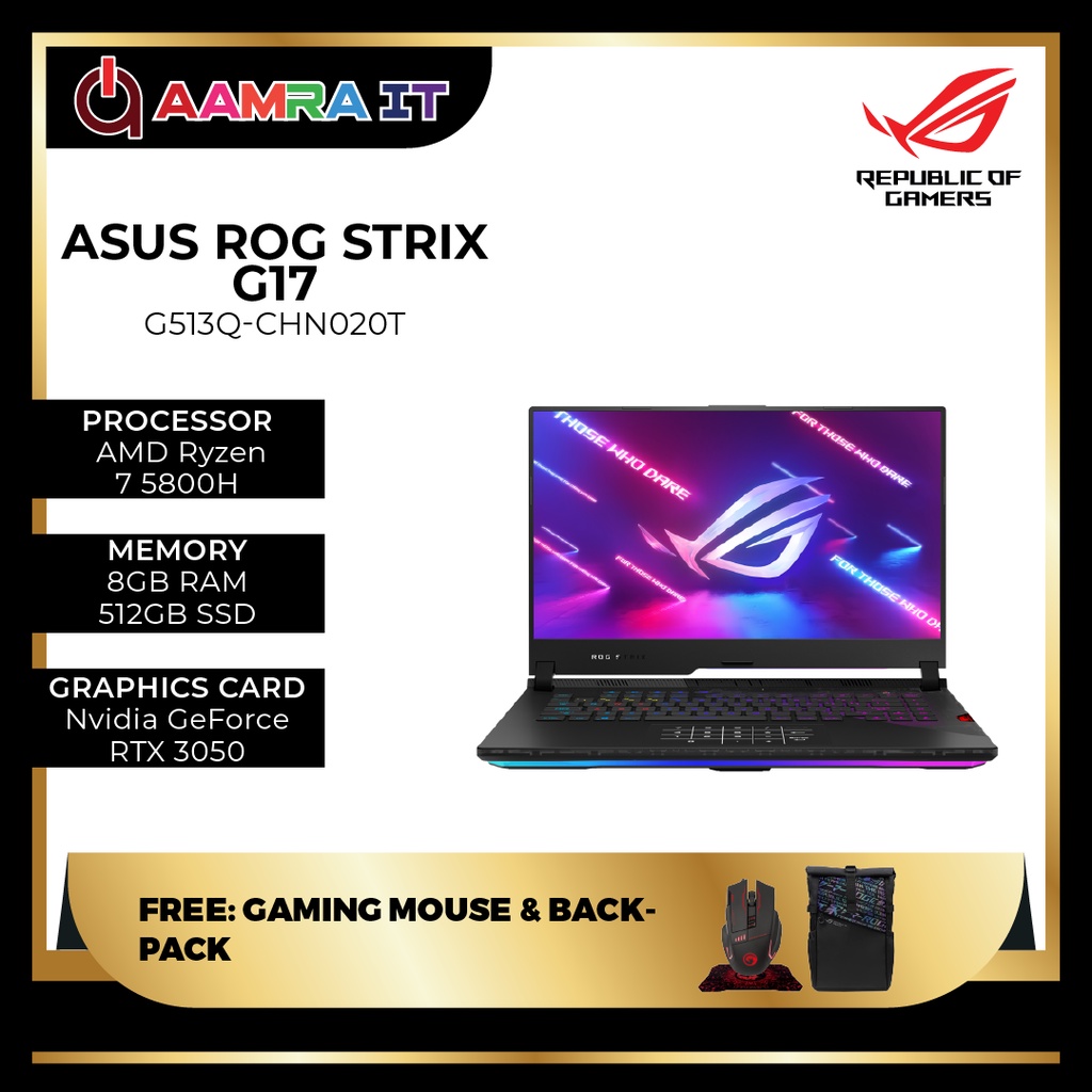 Asus Rog Strix G15 G513q Chn020t R7 Gaming Laptop R7 5800h 8gb 512gb Ssd 156 Fhd 144hz 2177