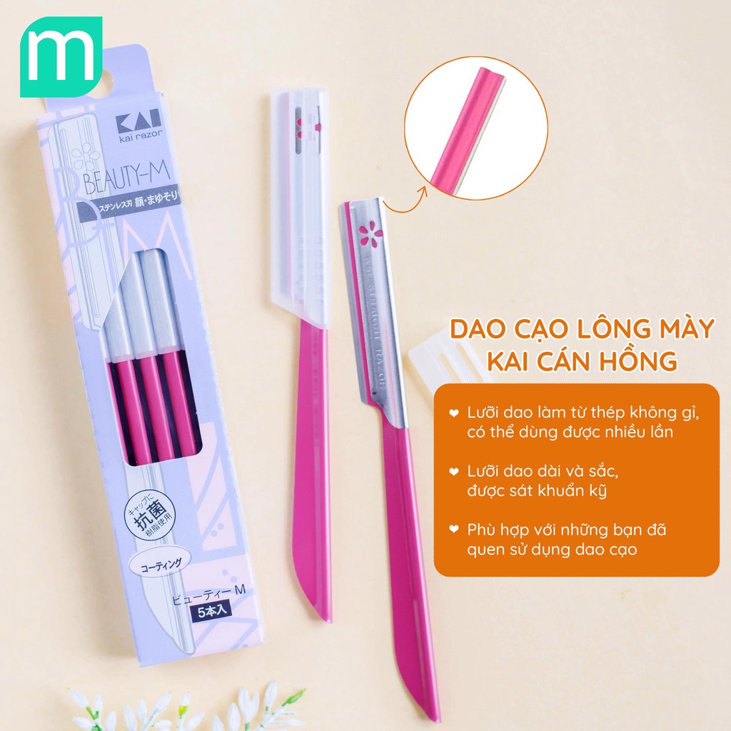 Kai Eyebrow Razor Pink Handle (1 pc) | Shopee Malaysia