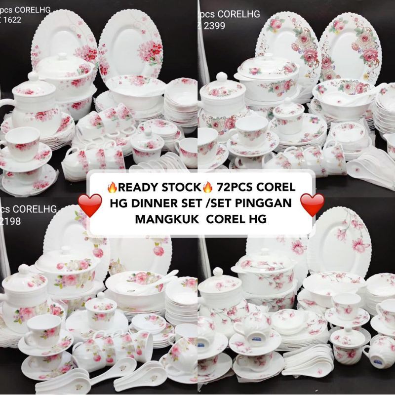 🔥READY STOCK🔥 72PCS COREL HG DINNER SET /SET PINGGAN MANGKUK COREL HG ...