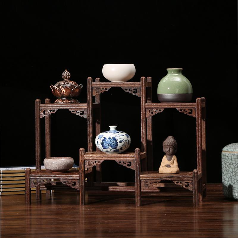 Door Frame Antique Shelf Chinese Xiaoduobaoge Tea Set Shelf Solid Wood ...