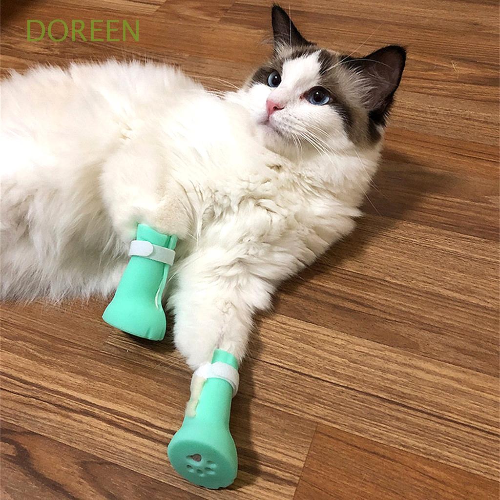 DOREEN Silicone Cat Foot Cover Anti-Scratch Cat Claw Gloves Cat Shoes ...