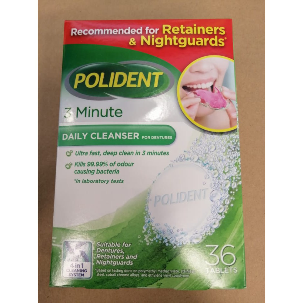 Polident 3 Minute Daily Denture Cleanser (36 Tablets) | Shopee Malaysia