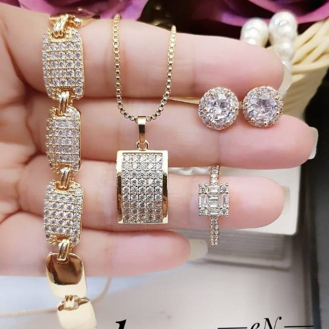 New!! 24k Gold Plated Jewelry set 0425i | Shopee Malaysia