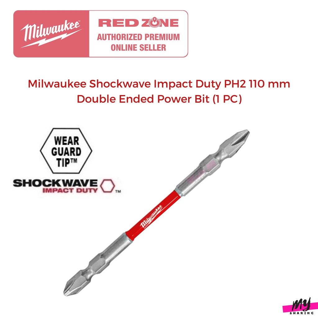 Milwaukee Shockwave Impact Duty PH2 110 Mm Double Ended Power Bit (1 PC ...