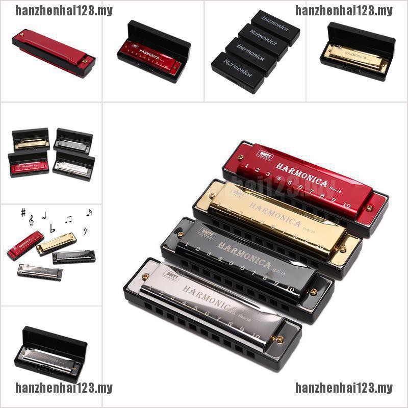 [HAN]10 Hole Harmonica Mouth Organ Puzzle Musical Instrument Beginner