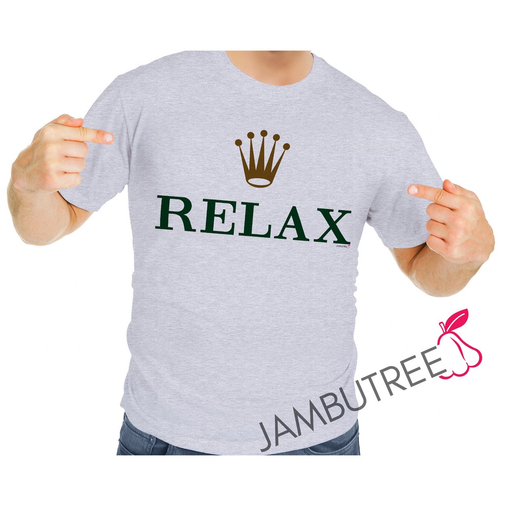 Jambutree Funny Rolex Watch Logo Fans Unisex Casual Graphic T-Shirt Streetwear Relaks Lucu Tee Baju Shopee Malaysia