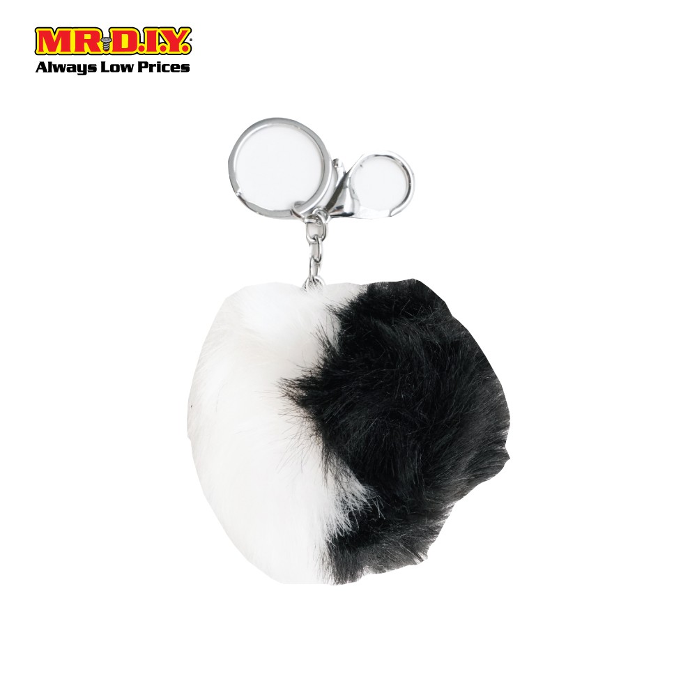 MR DIY - Adorable furry round pom-pom keychain accessory. Comes