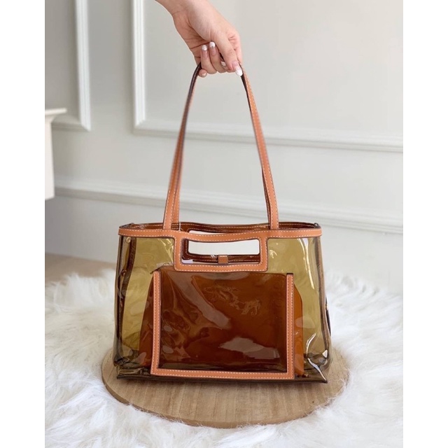 Zara jelly handbag Transparent original | Shopee Malaysia