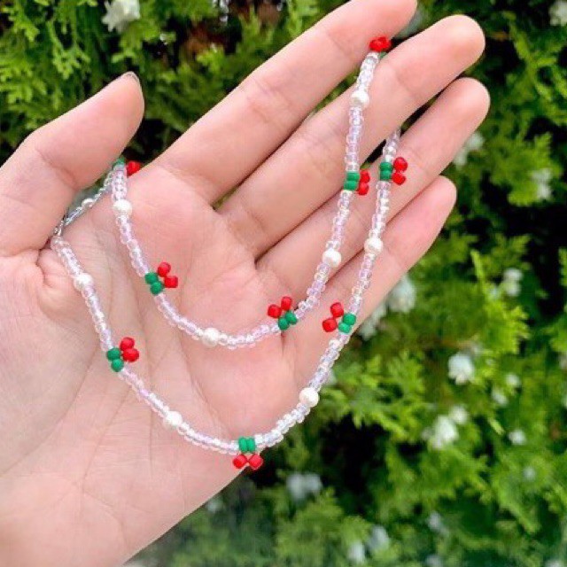 Cherry pearl store necklace