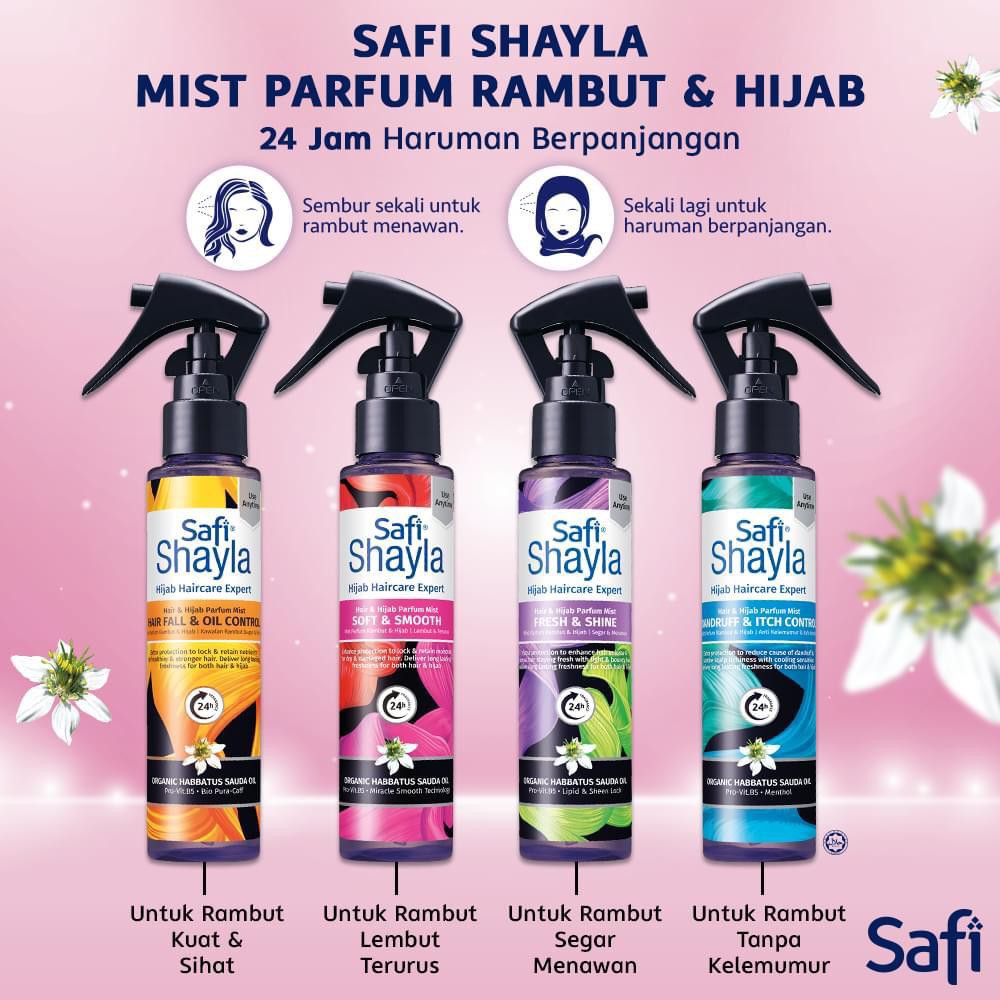 Safi Shayla Hair Mist 100ml ( Soft & Smooth/Hairfall & Oil Control/Anti ...