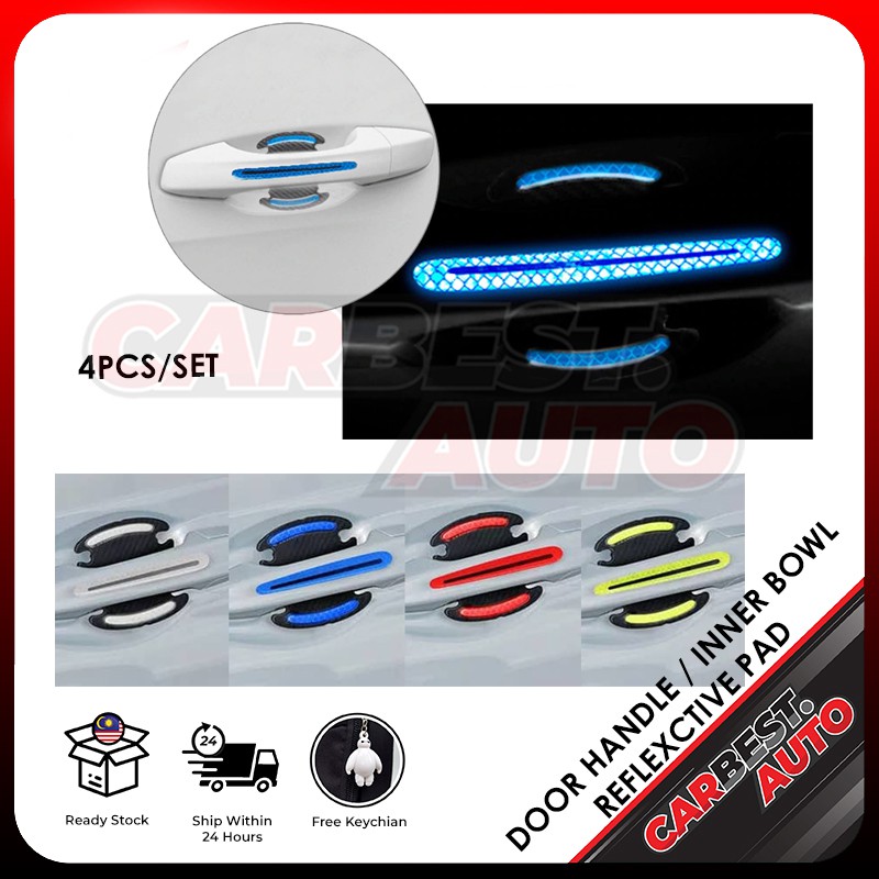 [4Pc] Car Door Handle Car inner Bowl Cover scratch Protector Reflective ...