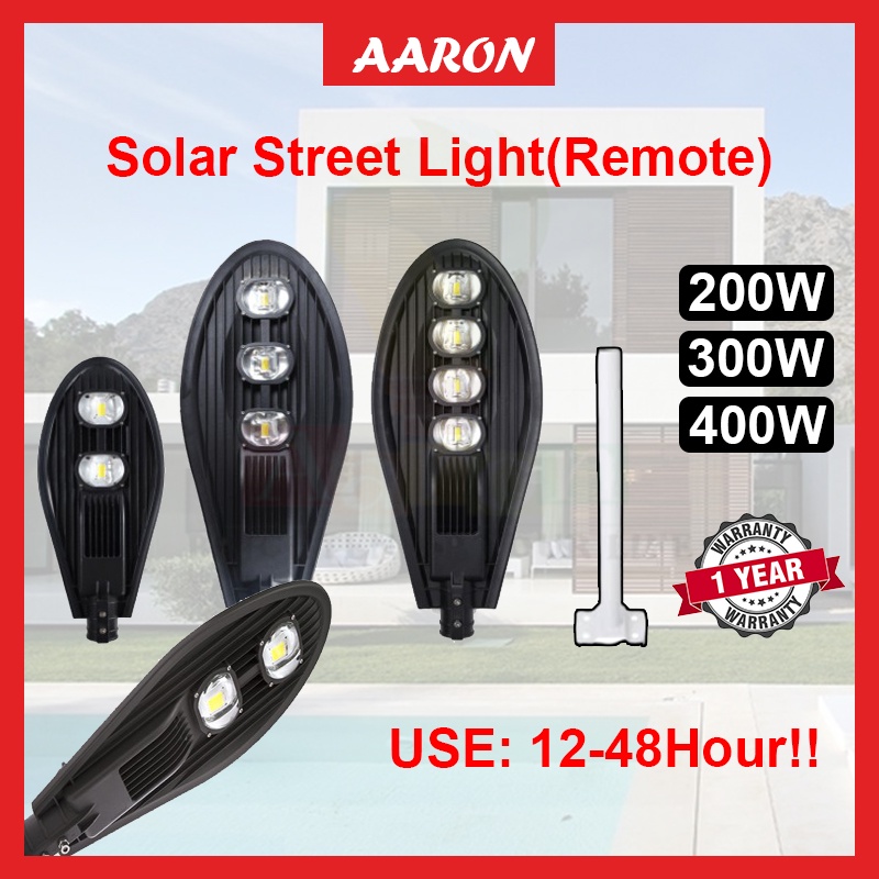 Lampu Solar LED Street Light 200W 300W 400W Motion Sensor Remote ...