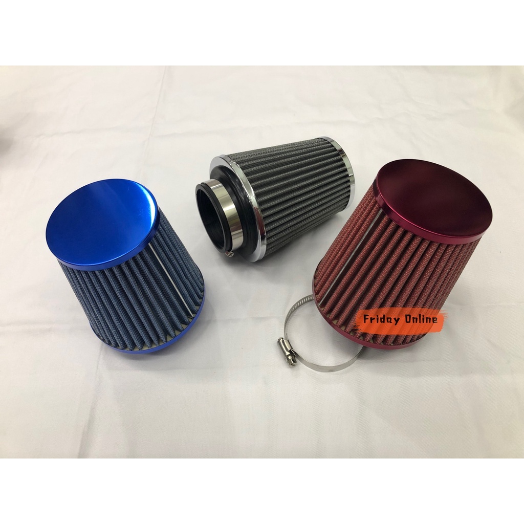 Racing Air Filter ( 2.5 Inch / 63mm ) 9cm x 12cm ( Blue / Red / Silver ...