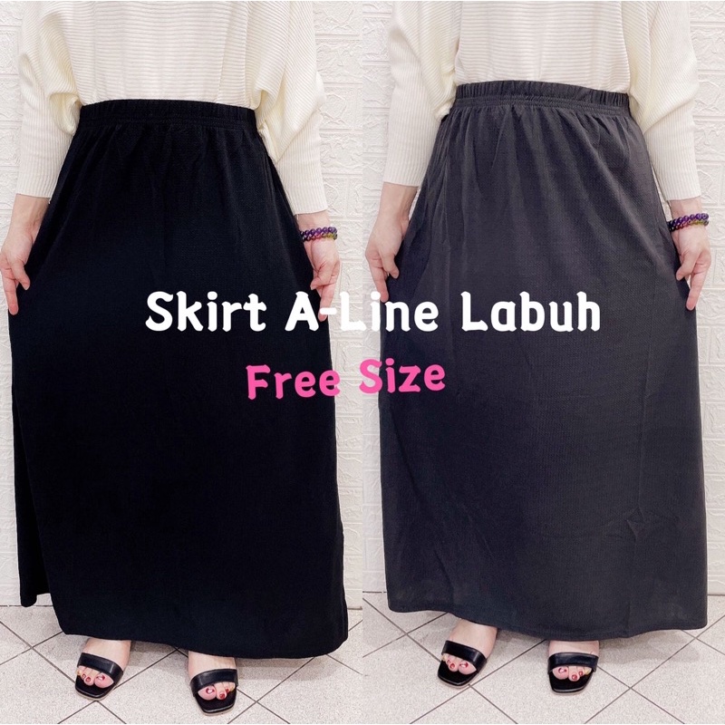 Skirt Labuh A-line Kain Laici #188 (Free Size) | Shopee Malaysia