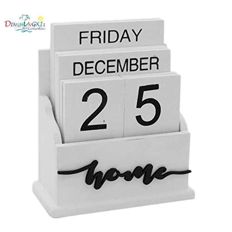 Wooden Clamshell Desk Block Calendar Week Month Date Display | Shopee ...