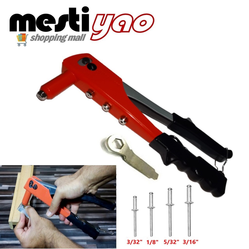 BLS-8018 10.5” Heavy Duty Hand Riveter/Rivet Gun Household Repair Tool ...