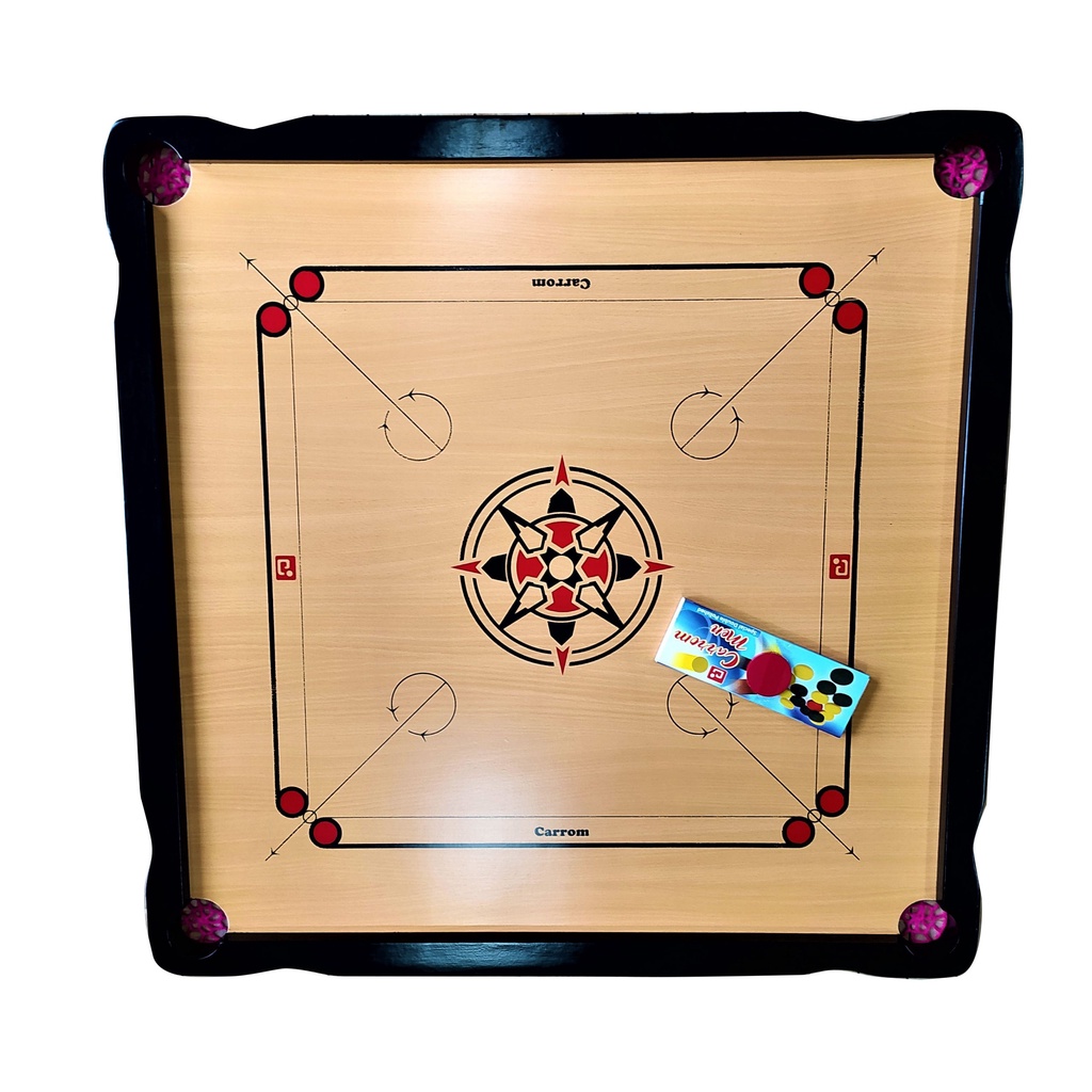Standard Size Carrom Board Set With Carrom Men & Stricker Wooden Carrom