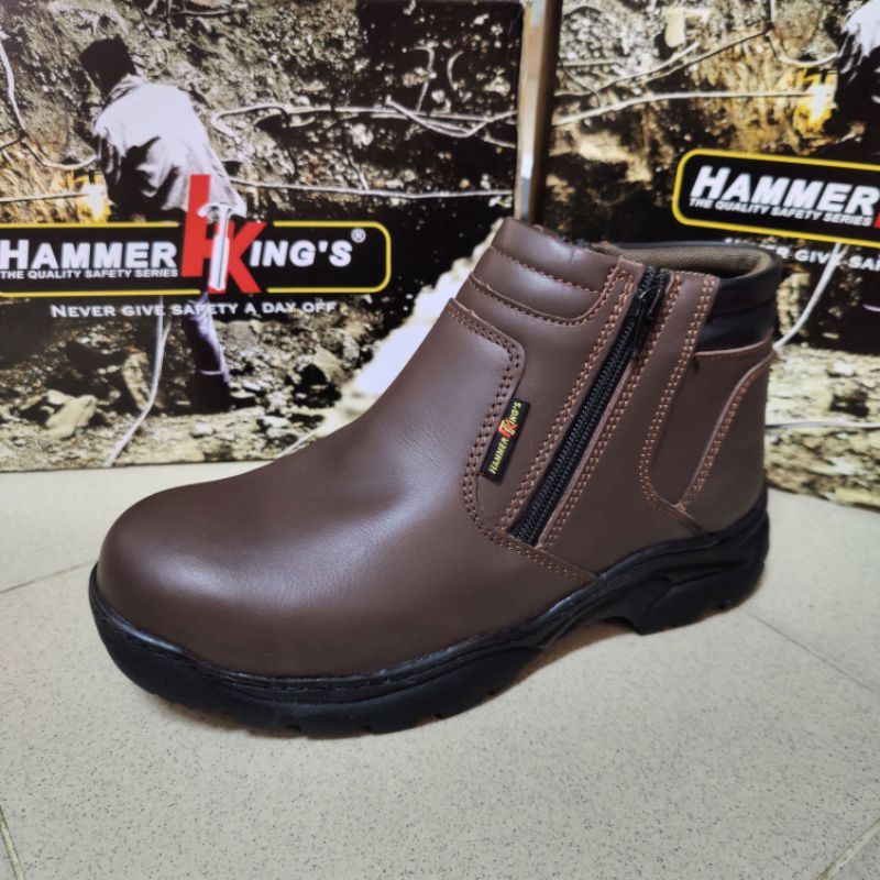 HAMMER KING'S ORIGINAL/ SIRIM APPROVED/ MID CUT/ ZIP/LEATHER SAFETY