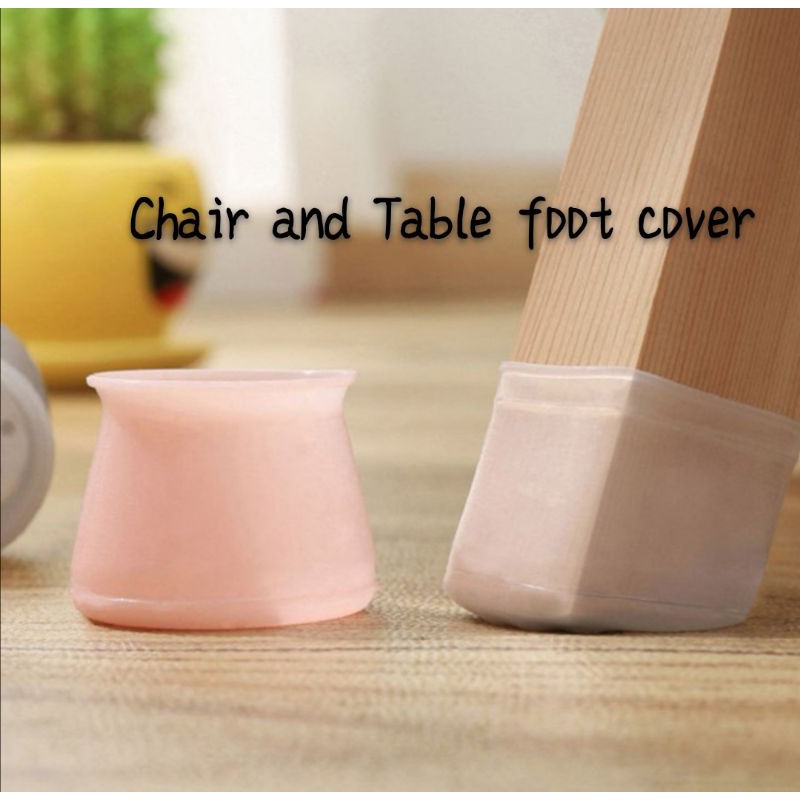 4pcs Table and chair foot cover chair foot protection cover rubber non ...