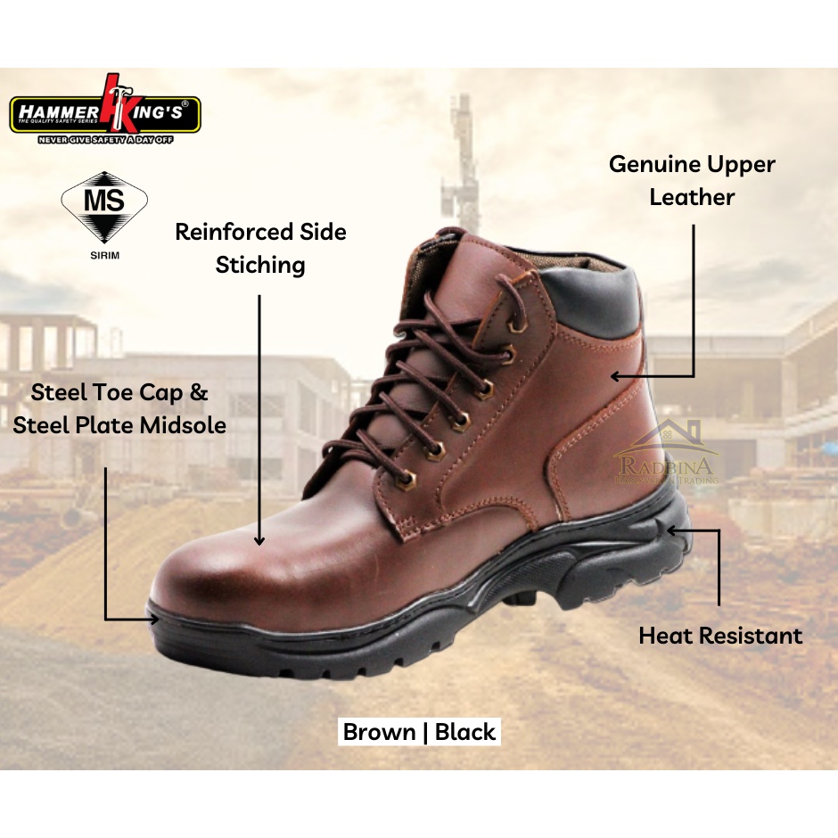 [READY STOCK]HAMMER KING'S SAFETY SHOES ORIGINAL (SIRIM) Shopee Malaysia