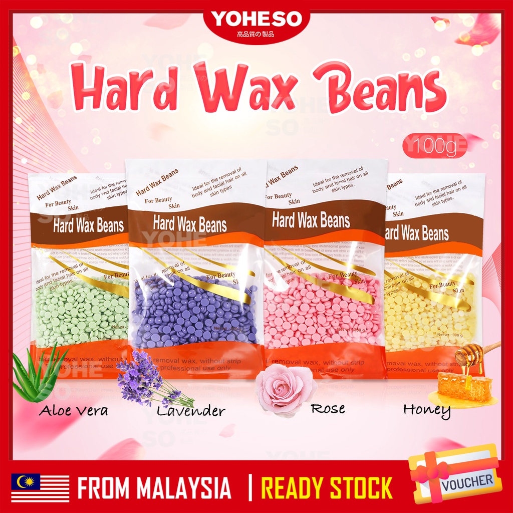 YOHESO 100g Depilatory Hard Wax Beans Beads Waxing Body Hair Removal Bean Brazilian Wax Body