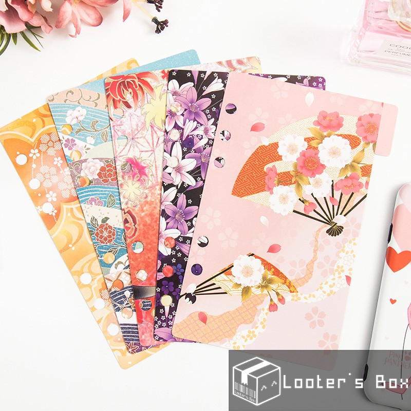 Set of 5 A6 & A5 Traditional Japanese Style Ring Planner Divider ...