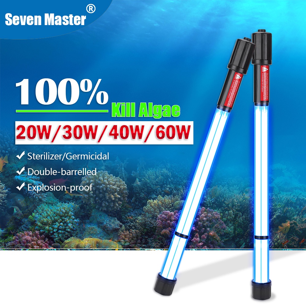 20/30/40/60W Aquarium UV Light Big Power Germicidal Lamp Algae Clear For Pond Fish Tank Shopee