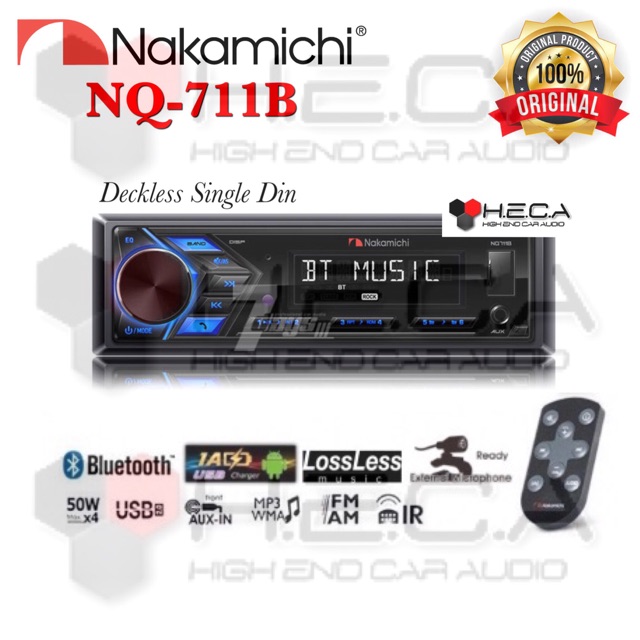 Nakamichi NQ-711B Deckless Head Unit Single Din USB AUX Radio MP3 Bluetooth  Tape Car Audio NQ711B | Shopee Malaysia