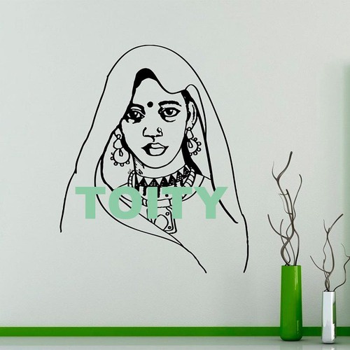 Wall Sticker Indian India Bayadere Dance Dancers Girls Bharathanatiyam Dancing Pose Devadasi