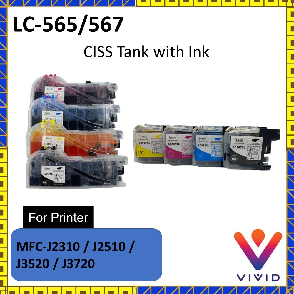 Compatible LC-565/567 Long & Short Refillable Ink Cartridge for Brother ...