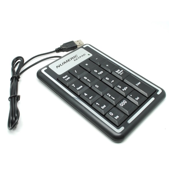 Number Key Pad Keyboard Notebook USB 2.0 Numeric Keypad Black | Shopee ...