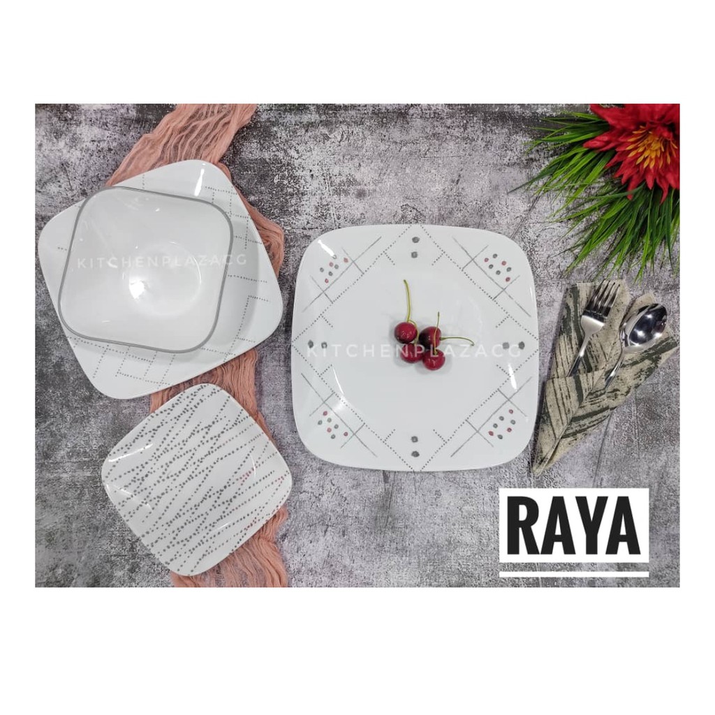 New Design Original Corelle Square Raya Set 16Pcs | Shopee Malaysia