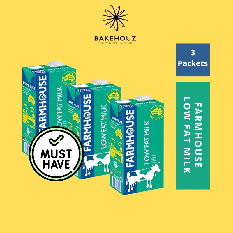 FARMHOUSE UHT Low Fat Milk 1L x 3 Packets (Expiry Date: 26 NOV 2022 ...