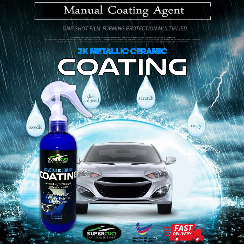 Supercuci 2K Metallic Ceramic Coating Motor Kereta Berkilat Nano Wax