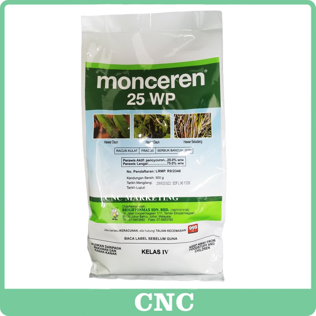 500GM Monceren 25WP Pencycuron 25% Bayer Racun Kulat Durian Hawar Daun ...