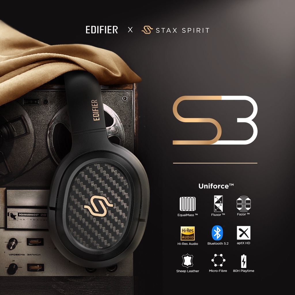 Edifier Stax Spirit S3 Planar Magnetic Bluetooth Headphone Qualcomm  Snapdragon/aptX/Hi-Res/Game Shopee Malaysia