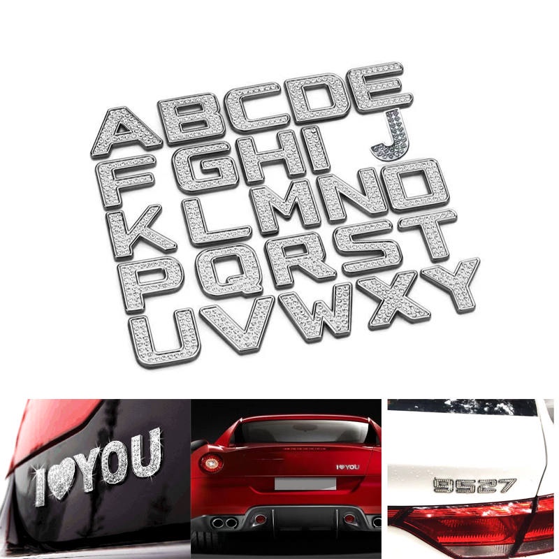 NEW 3D METAL SELF ADHESIVE CAR / HOUSEHOLD CHROME LETTERS NUMBERS, 27mm TALL E - Foto 8