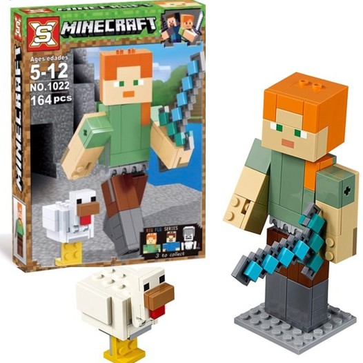Minecraft 1022 BigFig - Alex with chicken 164PCS | Shopee Malaysia