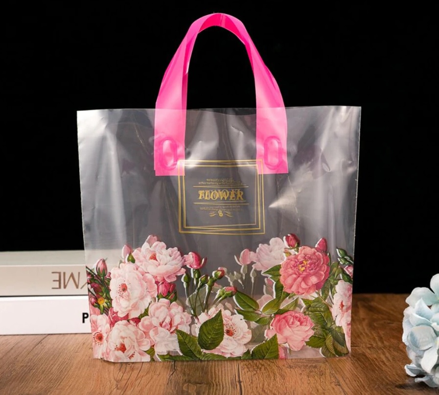 (50pcs) Premium Goodies Bag(S size-30x25cm & 35x30cm) Shopping Plastic ...