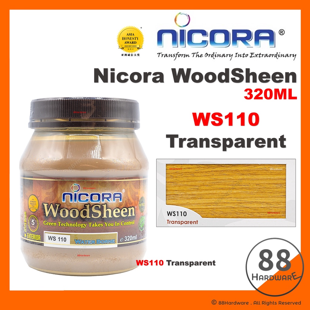 Nicora Woodsheen 320ML / cat kayu / wood varnish kayu / syelek kayu / cat kayu matte / wood paint / cat kayu syelek