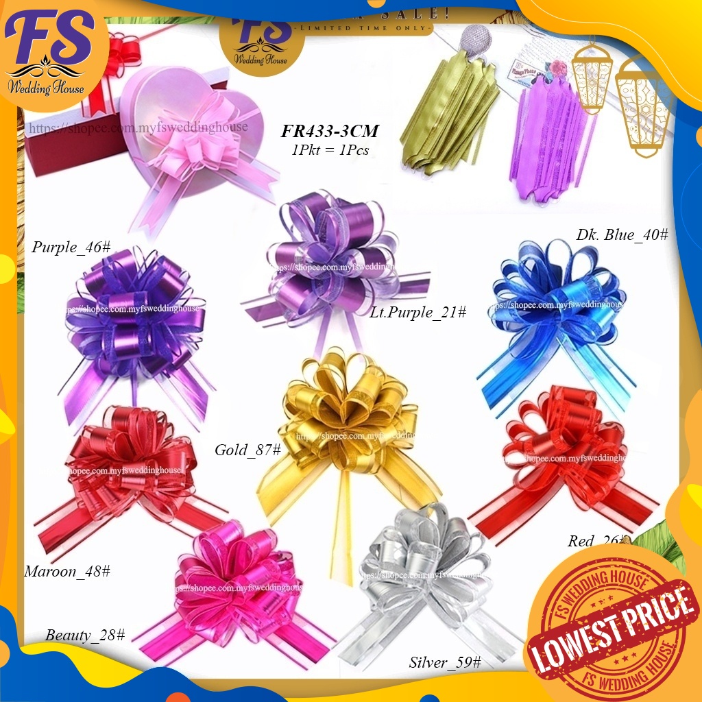 BUNGA RIBEN/RIBEN TARIK/BUNGA RIBEN HANTARAN/DIY ACCESSORIES/RIBBON ...